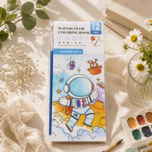 Watercolor Brush Set, Pocket Watercolor Painting Book,12-Pages,Travel Paint Watercolor Coloring Book Set,Boys and Girls Party Birthday Thank You Exchange Art Craft Gifts-World Adventure in Kuwait