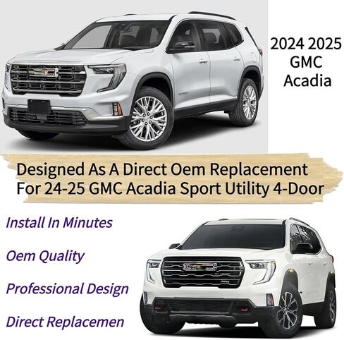 شفرة ممسحة خلفية واستبدال ذراع لسيارة GMC Acadia 2024 2025 - OEM مناسب لنماذج ارتفاع AT4 Denali - مجموعة شفرات ممسحة الزجاج الأمامي الخلفي لجميع المواسم in Kuwait