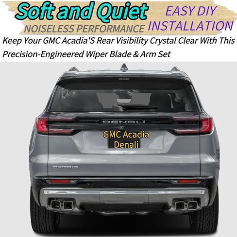 شفرة ممسحة خلفية واستبدال ذراع لسيارة GMC Acadia 2024 2025 - OEM مناسب لنماذج ارتفاع AT4 Denali - مجموعة شفرات ممسحة الزجاج الأمامي الخلفي لجميع المواسم in Kuwait