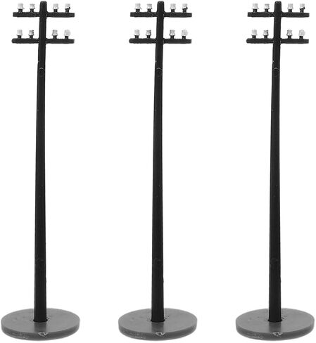 VICASKY 3pcs Miniature Telephone Poles for Model Train Scenery Realistic Poles Railroad Railway Model Diorama Traffic Sign for Scale Architectural Accessories in Kuwait