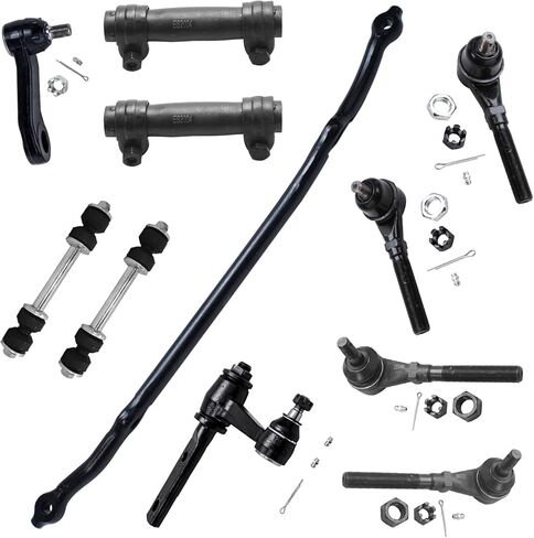 Detroit Axle - 4WD Front 11pc Suspension Kit for 1997-2002 Ford Expedition, 1997-2003 F-150, 1998-2002 Lincoln Navigator, Tie Rods Center Link Pitman Idler Arms Adjusting Sleeves Sway Bars Replacement in Kuwait