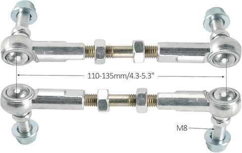 M8 8mm Go Kart Steering Tie Rod Kit 110mm-135mm Adjustable Left Right Thread Ball Joint Tie Rod Ends 2 Pack for Go Kart ATV Quad Scooter Steering Linkage Replacement Parts in Saudi Arabia