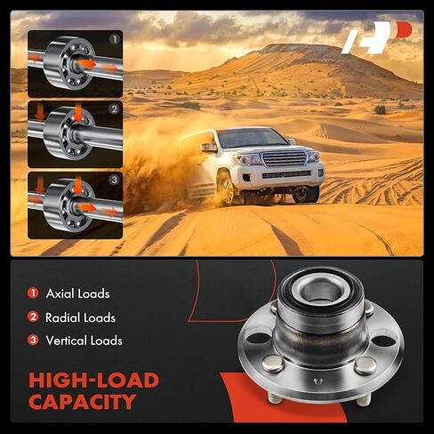 A-Premium Rear Wheel Bearing and Hub Assembly with 4-Lug Compatible with Honda Civic 1992-2000, Civic del Sol 1993-1997 & Acura Integra 1994-1997, with Rear Disc in Kuwait