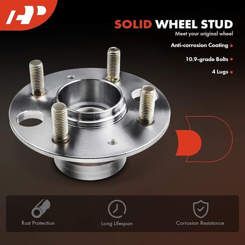 A-Premium Rear Wheel Bearing and Hub Assembly with 4-Lug Compatible with Honda Civic 1992-2000, Civic del Sol 1993-1997 & Acura Integra 1994-1997, with Rear Disc in Kuwait