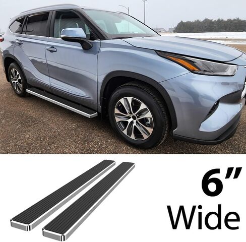 HD Ridez Running Board Side Step Bars 6" Stainless Steel Polished Compatible with Toyota Highlander 2020-2026 (Side Steps Side Bars) in Kuwait