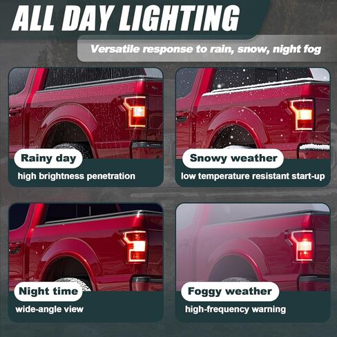Pair Halogen Tail Light Assembly for 2018-2020 Ford F150, Left and Right Rear Brake Tail Lamps Driver Passenger Side Without Blind Spot Monitor, Replace JL3Z13405H JL3Z13404H in Saudi Arabia