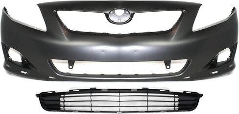 Garage-Pro Front Bumper Cover Kit Compatible with 2009-2010 Toyota Corolla Primed, for Models with Spoiler Holes, North America Built Vehicle in Kuwait