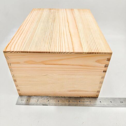 Unfinished Natural Pine Wood Storage Box with Hinged Lid, Wooden Craft Container for Jewelry, Gifts, Art Supplies, Hobby Organization (10.6 x 7.87 x 5.12in) in Saudi Arabia