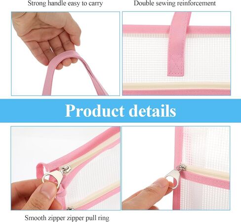Kenaeooe 6 Pack 18x13x2.8 Inches A3 Project Bags Sewing Project Bag with Zipper and Handle Clear Mesh Craft Organizer Storage for Quilting, Artworks, and Travel Supplies in Saudi Arabia