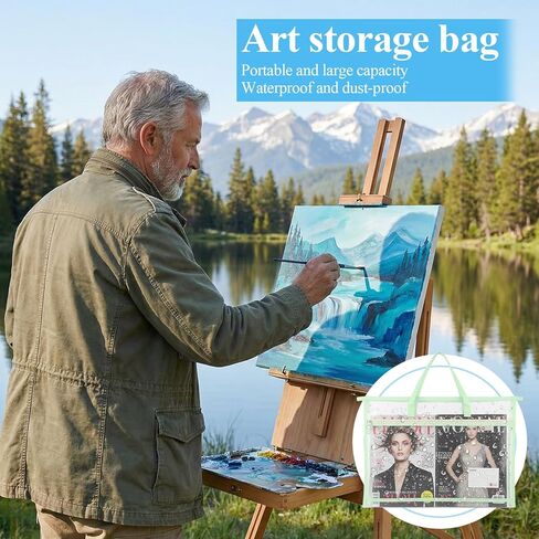 Kenaeooe 6 Pack 18x13x2.8 Inches A3 Project Bags Sewing Project Bag with Zipper and Handle Clear Mesh Craft Organizer Storage for Quilting, Artworks, and Travel Supplies in Saudi Arabia