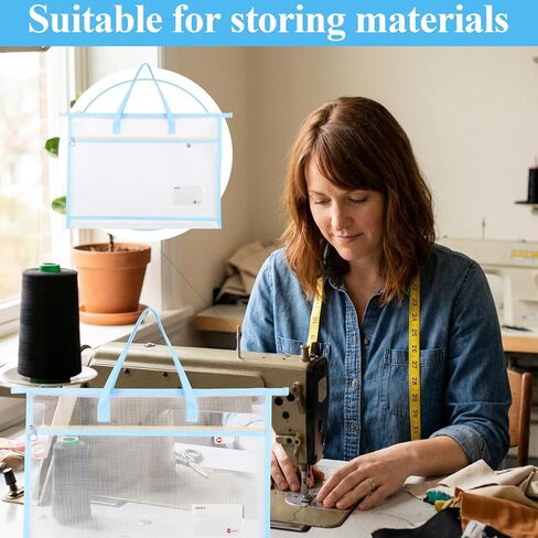 Kenaeooe 6 Pack 18x13x2.8 Inches A3 Project Bags Sewing Project Bag with Zipper and Handle Clear Mesh Craft Organizer Storage for Quilting, Artworks, and Travel Supplies in Saudi Arabia