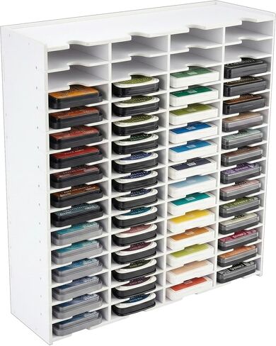 Windiboo Ink Pad Storage Organizer with 60 Slots, Vertical Ink Pad Holder for Craft Room, Wall Mounted or Desktop Stamp Pad Storage Rack for Scrapbooking, Card Making and Rubber Stamping in Saudi Arabia