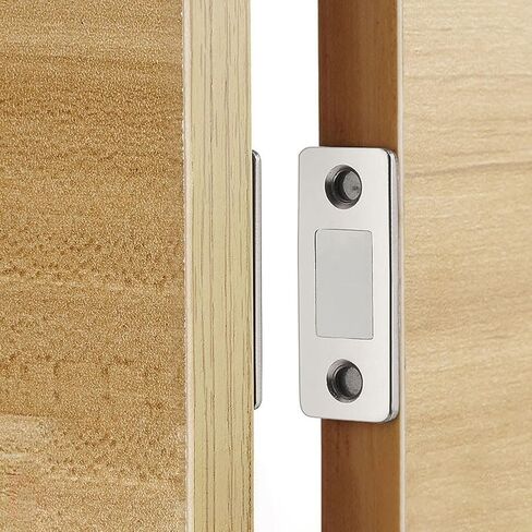 2 Pack Magnetic Door Catch with Strong Hold, Drill-Free Adhesive Latch for Cabinets, Wardrobes & Sliding Doors – Invisible Closure Hardware, Easy Install (L-Shaped) in Saudi Arabia