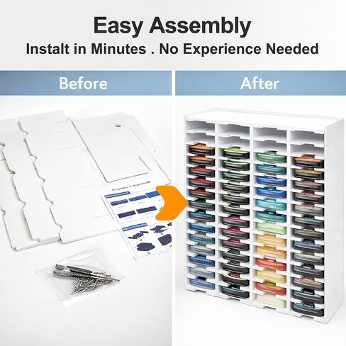 Windiboo Ink Pad Storage Organizer with 60 Slots, Vertical Ink Pad Holder for Craft Room, Wall Mounted or Desktop Stamp Pad Storage Rack for Scrapbooking, Card Making and Rubber Stamping in Saudi Arabia
