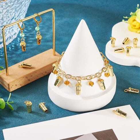 Elecrelive 10Pcs Coffee Charms for Bracelets, 18K Gold Plated Brass Pendants Mini Coffee Cup Charms for Necklace Bracelet Earring Jewelry Accessories in Kuwait