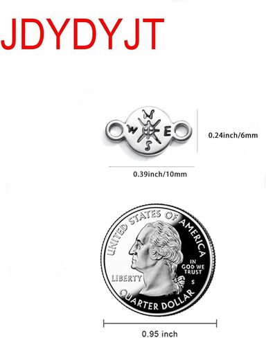 9pcs Compass Charms 16 * 9mm Bulk DIY Craft Charm Connector Antique Jewelry for Necklace Bracelet Keychain Making Ancient Silver Alloy in Saudi Arabia
