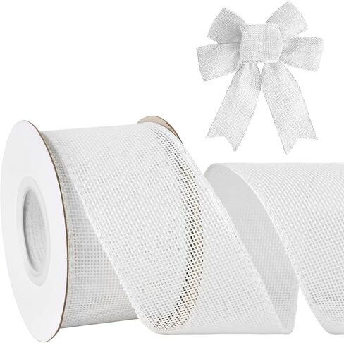 Mupera Wired Burlap Ribbon 2.5 Inch x 10 Yards Red, Thick Jute Ribbon for Wreaths, Big Bows, Wedding Bouquets, Gift Wrapping, Wired Edge Fray Resistant in Saudi Arabia