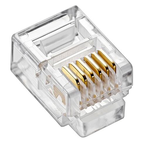 RJ11/RJ12 Pass Through Connector, 30 Pack 6P6C Telephone Modular Plug Telephone Handset Flat Cord Cable Phone Jack Adapter Crimp End in Kuwait