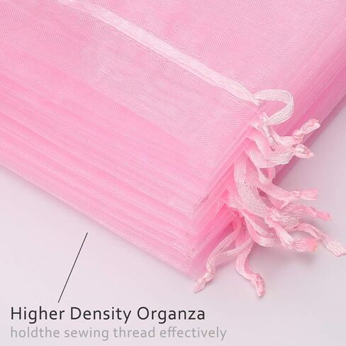 100pcs Organza Bags-Pink 3.94''x4.72''(10x12cm) Satin Drawstring Organza Pouch Wedding Party Festival, Christmas, Favor Gift Bag Jewelry Watch Bags in Kuwait