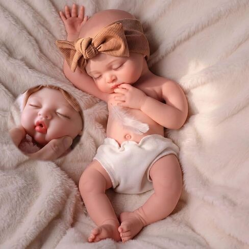 BABESIDE Silicone Baby Doll - 16 Inch (Weight 5.5 Lb) Reborn Baby Dolls Silicone Full Body Platinum Silicone Realistic Newborn Lifelike Bebe Reborn de Silicona Doll Gift for Collectors & Kids Age 3+ in Kuwait