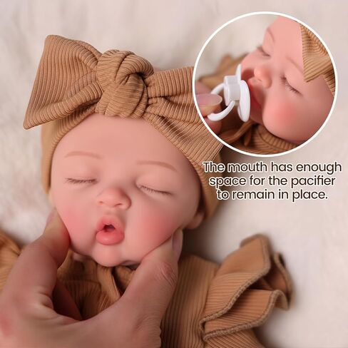 BABESIDE Silicone Baby Doll - 16 Inch (Weight 5.5 Lb) Reborn Baby Dolls Silicone Full Body Platinum Silicone Realistic Newborn Lifelike Bebe Reborn de Silicona Doll Gift for Collectors & Kids Age 3+ in Kuwait