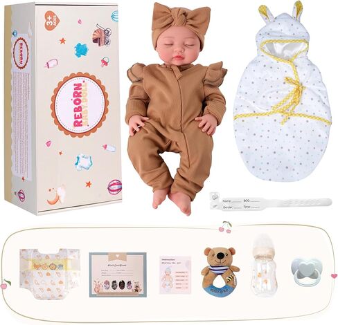 BABESIDE Silicone Baby Doll - 16 Inch (Weight 5.5 Lb) Reborn Baby Dolls Silicone Full Body Platinum Silicone Realistic Newborn Lifelike Bebe Reborn de Silicona Doll Gift for Collectors & Kids Age 3+ in Kuwait