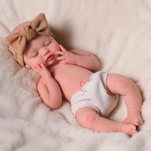 BABESIDE Silicone Baby Doll - 16 Inch (Weight 5.5 Lb) Reborn Baby Dolls Silicone Full Body Platinum Silicone Realistic Newborn Lifelike Bebe Reborn de Silicona Doll Gift for Collectors & Kids Age 3+ in Kuwait