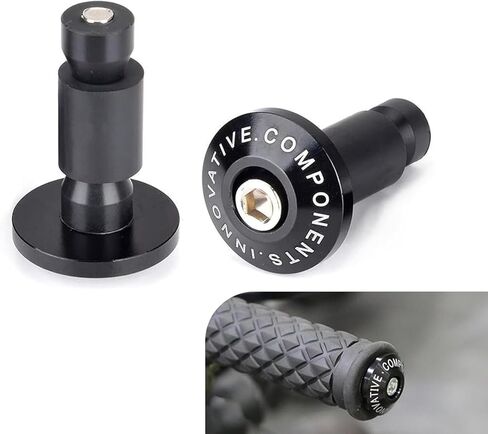 2 PCS Motorcycle Handlebar End Plugs, Anti Vibration Weight Bar Plug, Rust-Aluminum Proof Handlebar Grips Cap, for Most Motorcycles Dirt Bike (Black) in Saudi Arabia