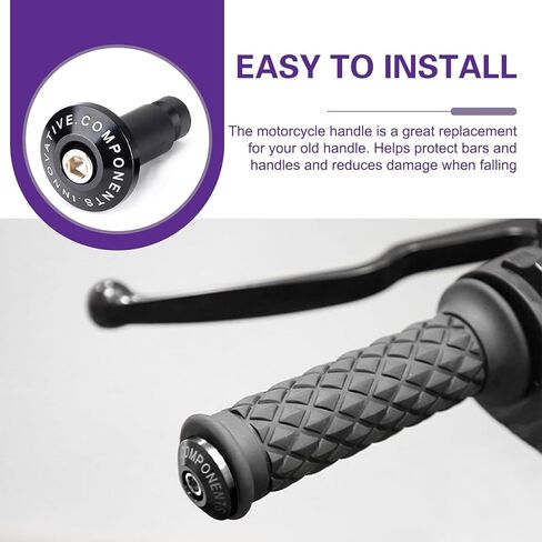 2 PCS Motorcycle Handlebar End Plugs, Anti Vibration Weight Bar Plug, Rust-Aluminum Proof Handlebar Grips Cap, for Most Motorcycles Dirt Bike (Black) in Saudi Arabia