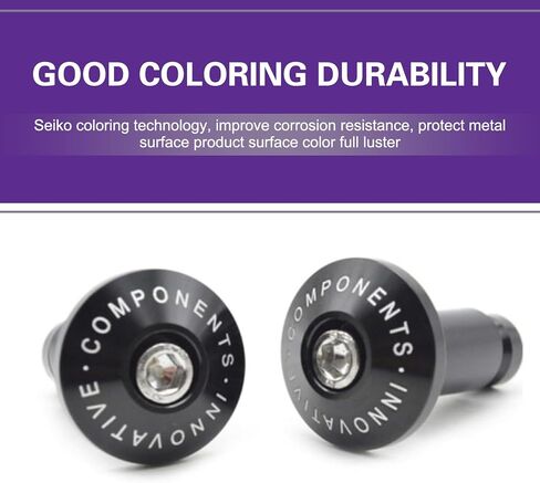 2 PCS Motorcycle Handlebar End Plugs, Anti Vibration Weight Bar Plug, Rust-Aluminum Proof Handlebar Grips Cap, for Most Motorcycles Dirt Bike (Black) in Saudi Arabia