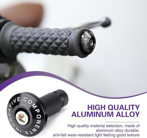 2 PCS Motorcycle Handlebar End Plugs, Anti Vibration Weight Bar Plug, Rust-Aluminum Proof Handlebar Grips Cap, for Most Motorcycles Dirt Bike (Black) in Saudi Arabia