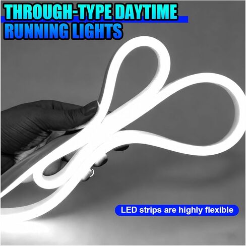 Car LED Hood Light Strip, 71 Inch Flexible Waterproof 12V Dynamic Scan Start-up Hoodbeam Decoration, Universal Automotive Exterior Daytime Running Light for Cars, SUVs, Trucks (White) in Kuwait
