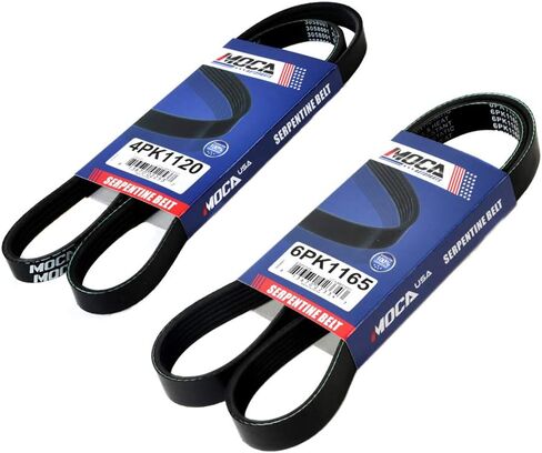 MOCA 4PK1120 6PK1165 Serpentine Belts Fit 2002-2004 for Honda Odyssey 5-Door 3.5L 3474CC V6 Gas SOHC Naturally Aspirated in Kuwait