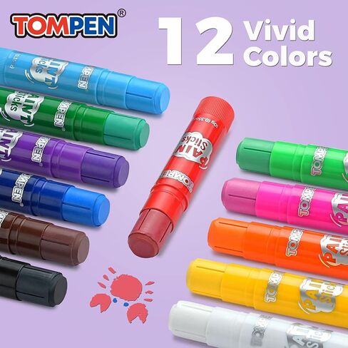 Tempera Paint Sticks for Kids & Artists,72 Pack 12 Vibrant Color,Non-Toxic,Quick Drying,Classic Rainbow Colors,Washable Solid Paint Crayons,Ideal for School Classroom Art Projects & DIY Crafts in Saudi Arabia