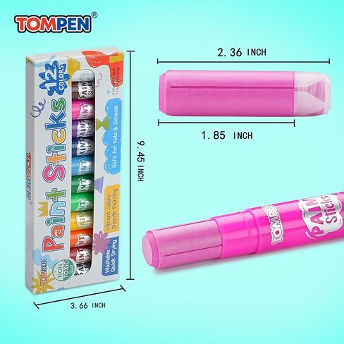 Tempera Paint Sticks for Kids & Artists,72 Pack 12 Vibrant Color,Non-Toxic,Quick Drying,Classic Rainbow Colors,Washable Solid Paint Crayons,Ideal for School Classroom Art Projects & DIY Crafts in Saudi Arabia