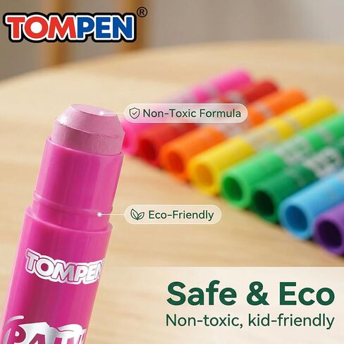 Tempera Paint Sticks for Kids & Artists,72 Pack 12 Vibrant Color,Non-Toxic,Quick Drying,Classic Rainbow Colors,Washable Solid Paint Crayons,Ideal for School Classroom Art Projects & DIY Crafts in Saudi Arabia
