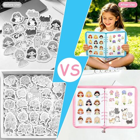 2 Pack 5 in 1 Sticker Collecting Book Album, A5 Reusable Sticker Organizer Book Binder with Zipper, Storage Collection Organize with Blank Pockets and Release Paper (Pink & Blue) in Kuwait