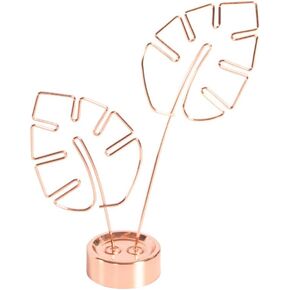 HEMOTON Palm Leaves Picture Holder Card Photo Clips Holder Desk Stand for Memo Paper Note Photo Wedding Card Display Memo Stand Clamp