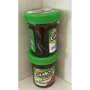 GAVVOI Gulp! Alive! Gulp Bait 1 INCH Black SHAD Minnow 2 jar Bundle Berkley Perch Minnows ice Fishing Bait Panfish Minnows