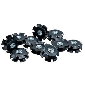 Star Double Flanged Round Threaded Steel Tube Insert Nuts for 0.75" ID (3/4") Tube, 10-32 Threads (10 Pack)