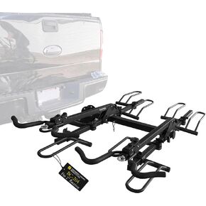 Stromberg Carlson BC-204 Platform Mount Bike Rack - Folding Hitch Mount Bike Rack, Hitch Bicycle Carrier, Foldable Bike Stand Accessories, Car, SUV, and Truck 4 Bike Rack Fit with 2" Hitch Receiver