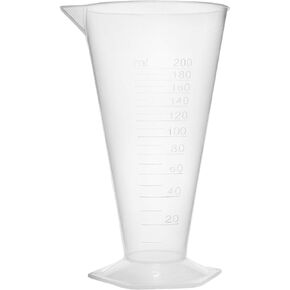 EISCO Conical Measure, 200ml - Polypropylene Plastic, Translucent - Pouring Spout - 10ml Raised Graduations - Hexagonal Base