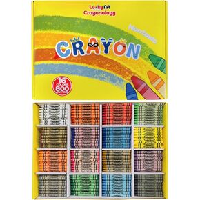 Lucky Art Unwrapped Wax Crayons - 450 ct Bulk Pack, Pre-Sorted in 9 Vibrant Colors for Kids and Teachers - ASTM Safety Tested for School Supplies, Drawing, Melting Projects