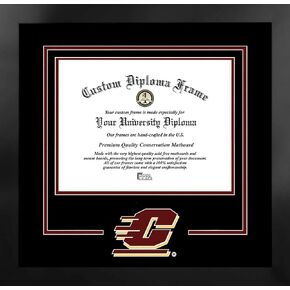 Campus Images NCAA Central Michigan Chippewas Unisex Spirit Diploma Manhattan Black Frame with Bonus Lithograph, Black, One Size