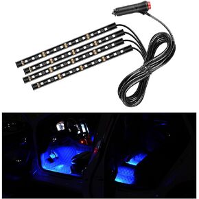Car LED Strip Light, 48 LED RGB Auto Interior Atmosphere Lights, Cigarette Lighter Under Dash Ambient Night Light, Interior Lamp Lighting Kit Car Accessories (Blue)