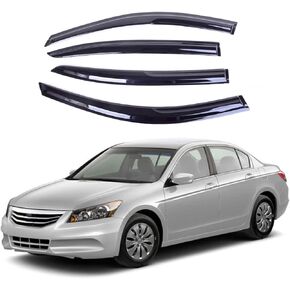 Fits Honda Accord 2008-2012 Acrylic Safe Smoke Window Visor Set - Sun, Rain, and Vent Protection, 4-Pieces Window Deflector Guard Kit