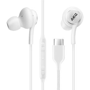UrbanX OEM 2021 Type-C Stereo Headphones for Motorola Edge (2021) Braided Cable - with Microphone - Black - USB-C Connector (US Version)