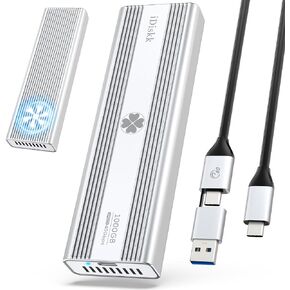 iDiskk 40Gbps 1TB M.2 NVMe SSD Professional Sturdy USB-C Aluminum External Solid State Hard Drive - Up to 3000MB/s, Thunderbolt 3 (40Gbps), USB-C (10Gbps),Compatible with USB4/3.2/3.1/3.0/2.0
