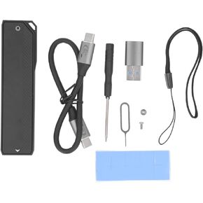 NVME SSD Enclosure, 20Gbps 4TB M.2 to Type C NVMe SSD Enclosure, ASM2364 M.2 to USB NVMe External SSD Enclosure for 2230 2242 2260 2280 SSD, for Windows, for Android