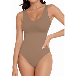 Women's V Neck Sleeveless Bodysuits Racerback Halter Tank Top Body Suits for Womens Sexy Thong Bodysuit Tops Leotard